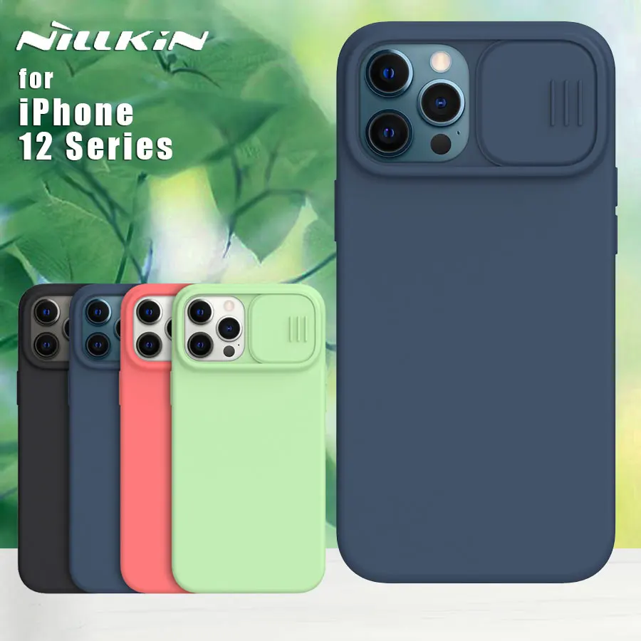 Nillkin for Apple iPhone 12 Pro Max Case CamShield Silky Sillicone PC Phone Back Cover case for iPhone 12 Pro Cases