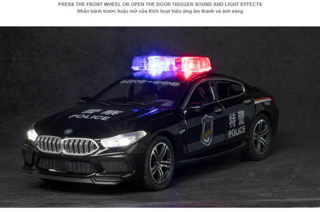 1/32 Alloy Die Cast M8 Police Model Toy Car Simulation Sound Light Pull Back 6 Door Open Toys Vehicle For Children Gifts 4