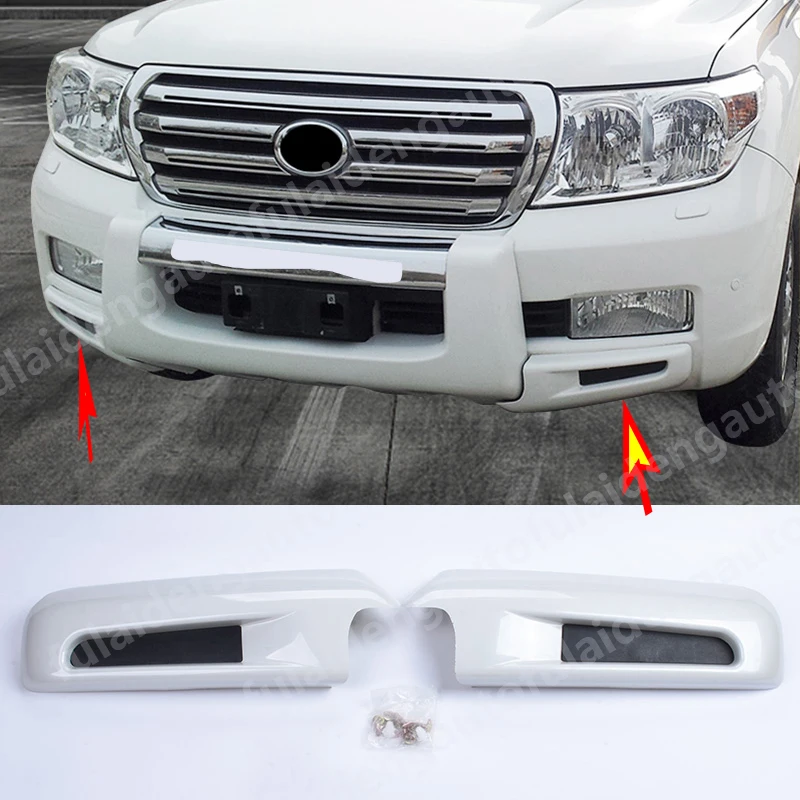2 шт. для Toyota Land Cruiser LC200 2008-2011 ABS передний бампер угловая крышка литья отделка автомобиля Стайлинг Аксессуары