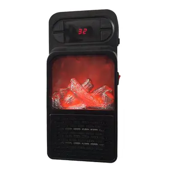 

Digital DisplayFlame Heater Fan Remote Control Electric Heating Warmer Mini Air Warmer Realistic Flame Electric Remote Control