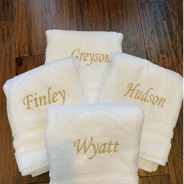 His/hers Embroidered Towel Hand Bath Sheet 