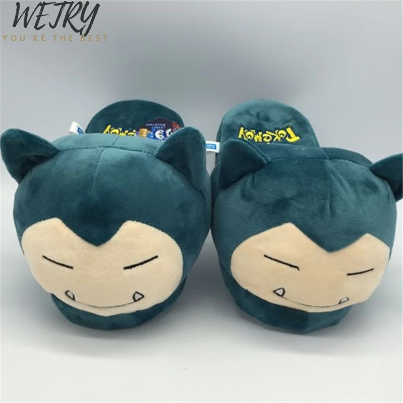 Cartoon Slippers Новинка; аниме мультфильм с покемоном; тапочки для влюбленных; теплые женские тапочки; обувь из плюша с шариками эльфа и Пикачу; домашние тапочки для детей - Цвет: Cartoon Slippers