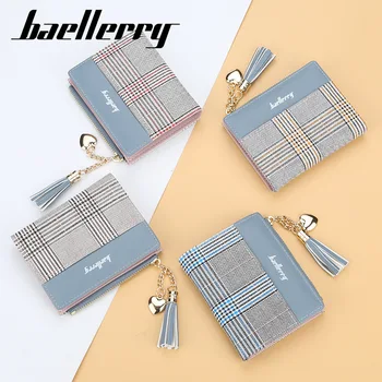 

New Women's Wallets Tassel Cute Fashion Purse Leather Short Zip Wallet Coin Card Holder Soft Leather Phone Card Female Clutch