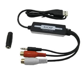 

USB Audio Capture Card Grabber for Vinyl Cassette Tapes to Digital MP3 Converter, Support Mac & Windows 10/8.1/8 / 7 / Vista/XP