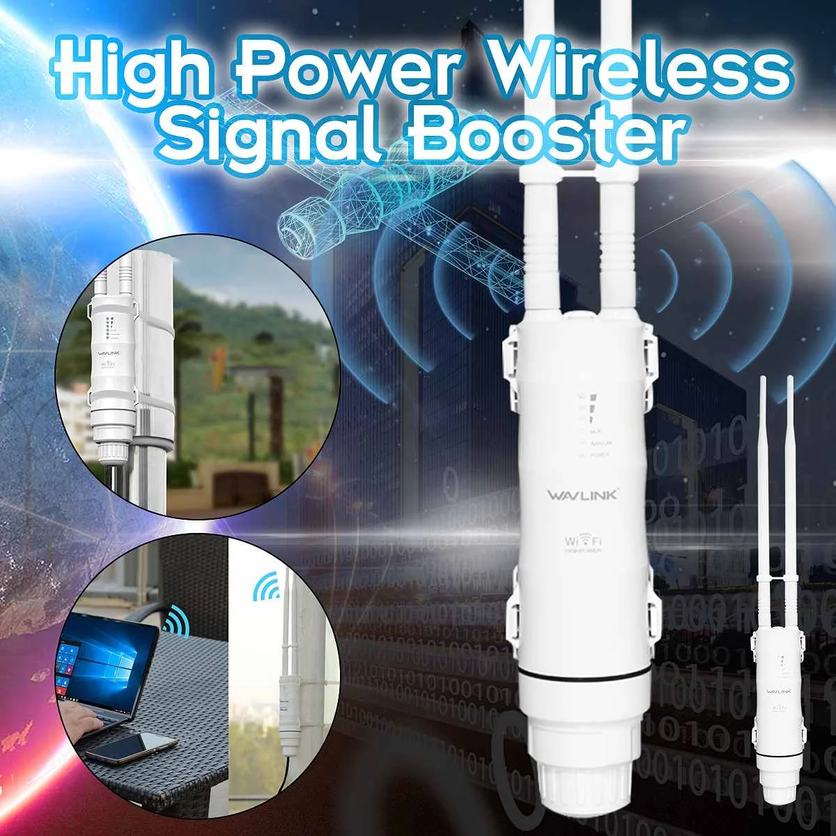 Wavlink AC600 27dBm Wifi удлинитель высокой мощности открытый Wifi повторитель 2,4G/150 Мбит/с+ 5 ГГц/433 Мбит/с беспроводной Wifi маршрутизатор с WISP