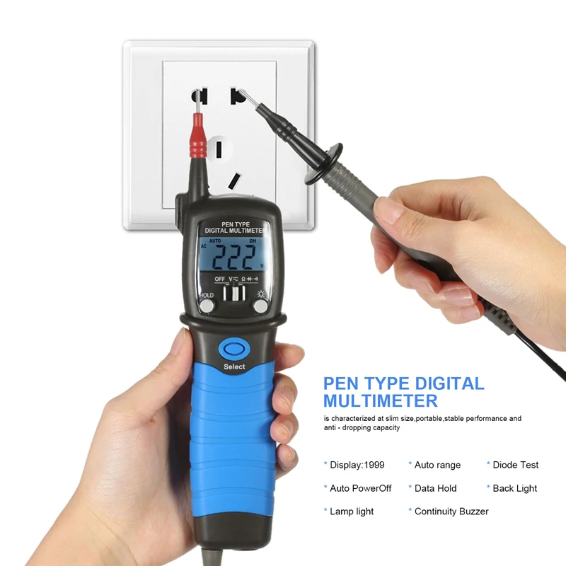 

BT-38B,BTMETER Digital Pen Multimeter AC DC 600V Voltmeter,Backlight LCD Display,DC/AC Voltmeter Voltage Meter,Continuity Tester