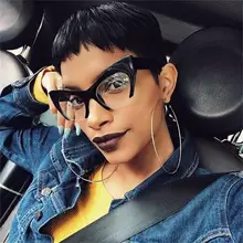 Женские Зеро половина оправа для очков в стиле кошачьи глаза пластиковые черные прозрачные близорукость Nerd ретро очки оправа оптические очки