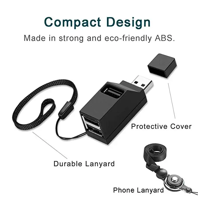 Usb-хаб 3-Порты и разъёмы Ultra Compact разделитель данных/концентратор для MacBook подходит для Mac Pro, Mac Mini iMac Surface Pro XPS PC флеш-накопитель мобильный жесткий диск