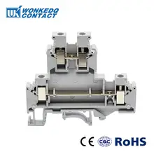 Din Rail Terminal Blocks 10Pcs UKKB-5 Connector Double Layer Terminal Screw Wiring UKKB5 screw terminal block 2 level