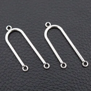 

15pcs Silver Color Plated * U * Connector Earring Necklace DIY Jewelry Pendant Charm Findings Unisex 41*14mm A2087