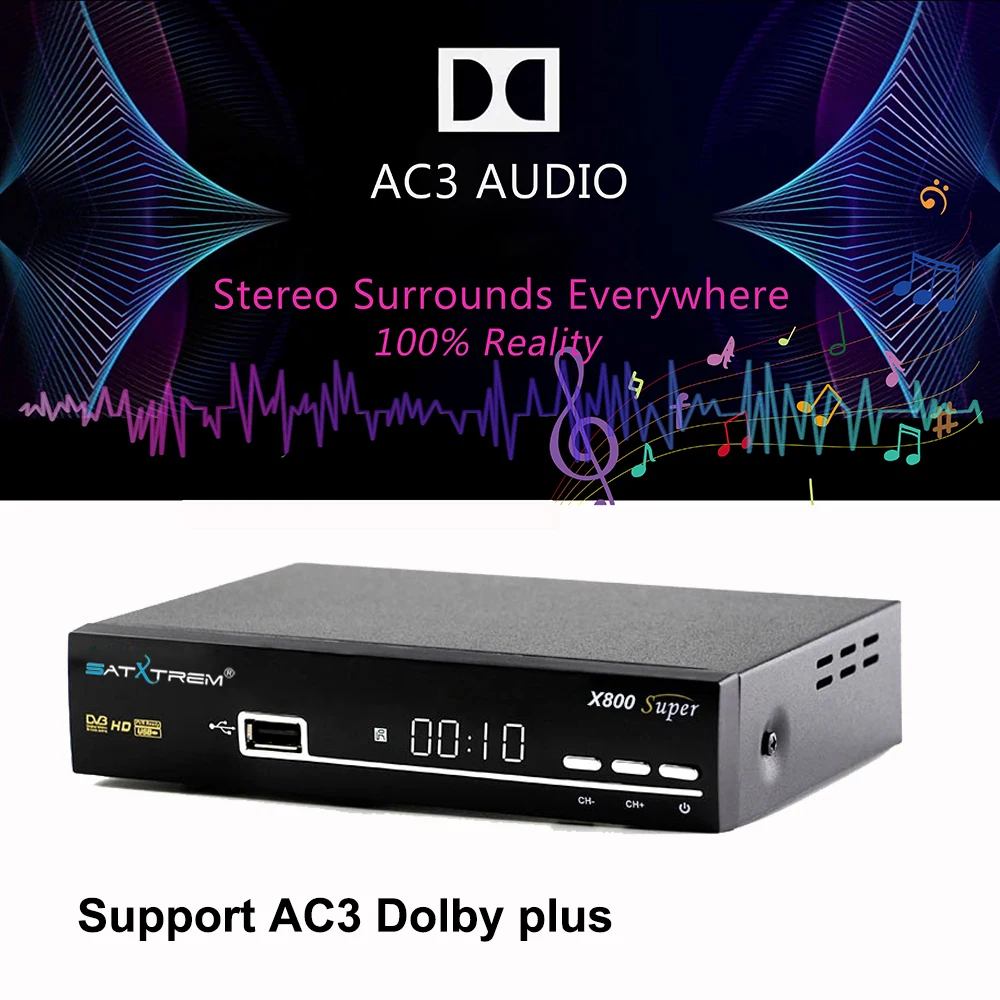 Satxtrem x800 супер 1080p декодер hd Бесплатный спутниковый ТВ приемник DVB-S2 полный декодер формата hd+ USB wifi+ 1 год Европа 8 clines Receptor