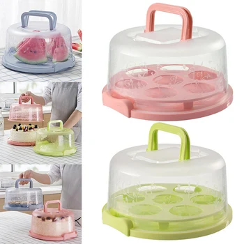 

Portable Cake Storage Box Round Birthday Cake Box Kitchen Wedding Baking Container UD88
