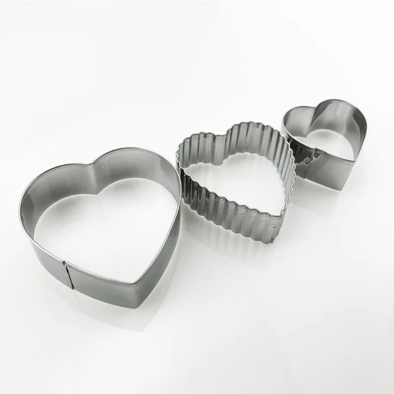 3 шт. DIY Инструменты для выпечки из нержавеющей стали в форме сердца для печенья, печенья, кондитерских изделий, украшения торта, формы, резак, Аксессуары для выпечки
