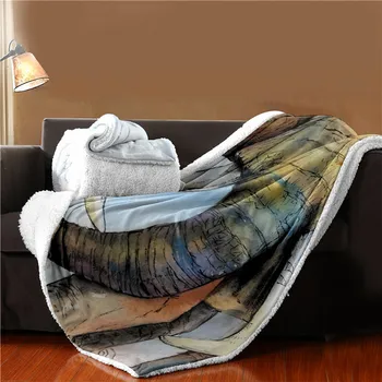 

Sholisa Polyester Flannel Blanket ThicK Elephant Knitted Spring/Autumn 3D Printed Quality Children for Home Travel Picnic