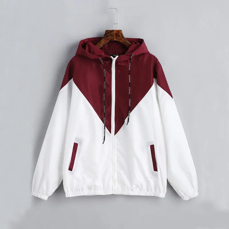 

Zogaa 2019 New Style Fashion Men's Plus Size Zip Patchwork with Hat Zipper Pocket Jacket Long Sleeve Warm Streetwear Windbreaker