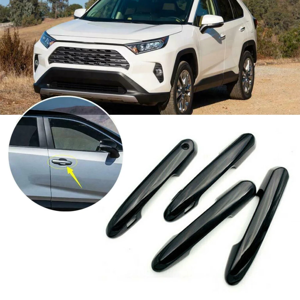 4Pcs Car Door Handles Cover Trim ABS Decoration For Toyota RAV4 2019