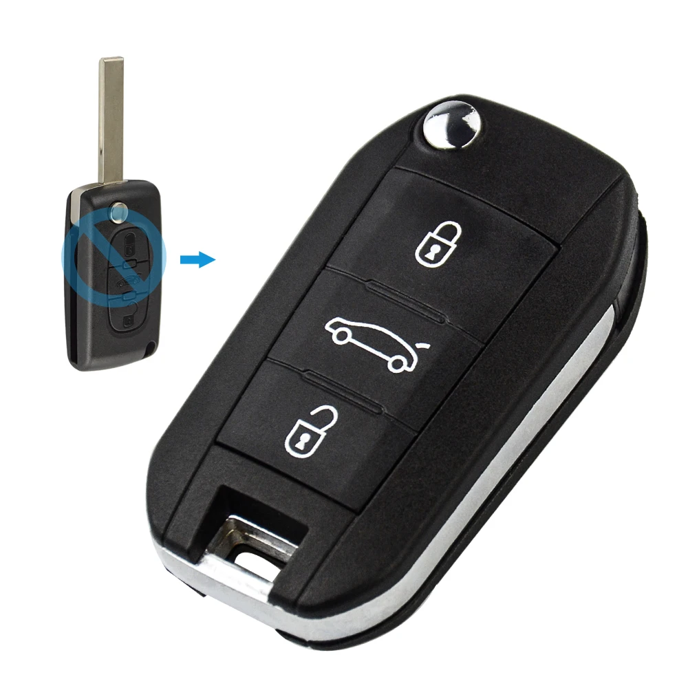 OkeyTech Оригинальный чехол для дистанционного ключа от машины Fob Peugeot 208 308 508 3008 5008 Uncut