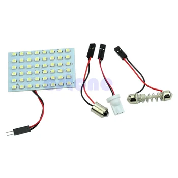

New White 48 LED 3528 SMD Universal Fit Dome Map Car Interior Light Bulb Lamp