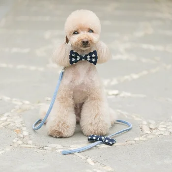 

New Dogs Collars And Harnesses Cat Dog Pet Leash with Bow-knot Collar Lovely Hauling Cable Collar Leads Collars Traction Belt Su