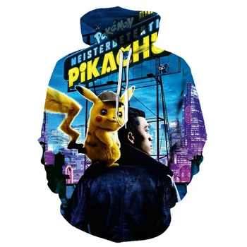 

3D Hoodie Funny Dartboard Print Hoodie Pokemon Hoodie Anime Cartoon Clothes Pikachu Hoodie Men's Autumn New Design