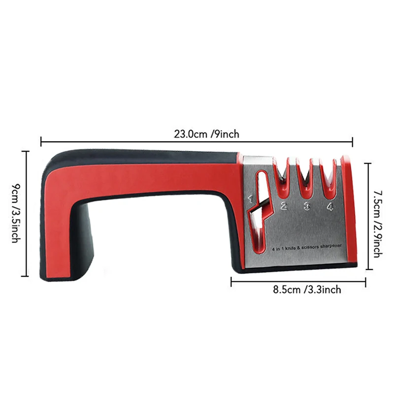 Hifuar точилка для кухонных ножей с алмазным покрытием и тонким керамическим стержнем ножницы и ножницы инструмент для заточки лезвия из нержавеющей стали - Цвет: red