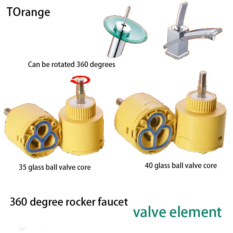 Glass Basin Faucet 35/40 ceramic valve core cold and hot water mixing valve core waterfall rocker ball arm