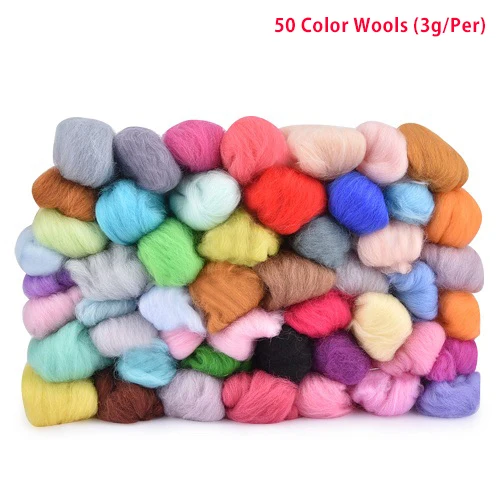 7/24/36/50 Colors Wool Felt Craft Kit Needle Felting Starter Fabric Yarn Roving DIY Spinning Sewing Mold Needlework Accessories - Цвет: A8