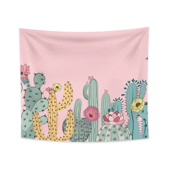 

Cassisy Fashion Tapestry Fresh and Cute Cartoon Cactus Plant Wall Hangings Celestial Beach Towel Carpets Room Decor Polyester