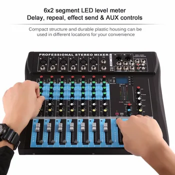 

CT8 8 Channel Professional Stereo Mixer Live USB Studio Audio Sound Console Network Anchor Device Vocal Effect Processor