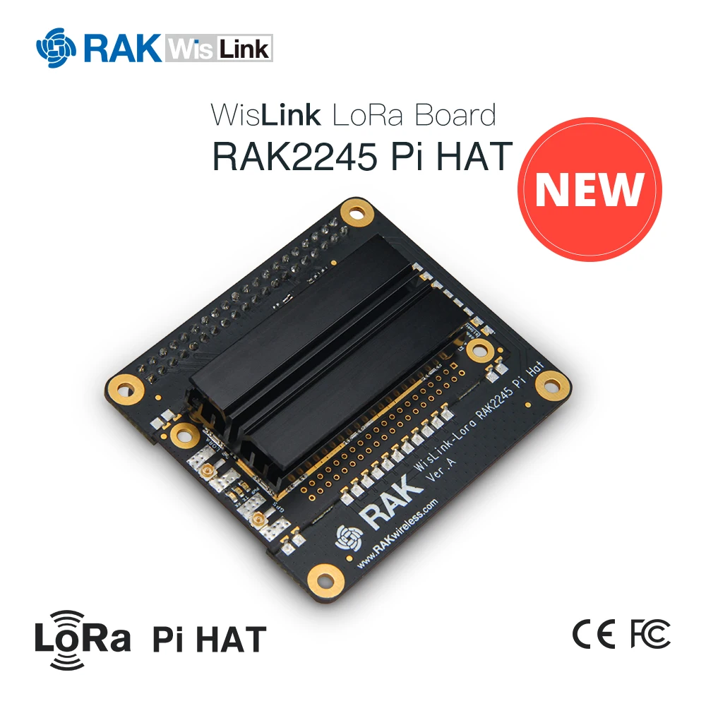LoRaWAN Gateway Concentrator Module RAK2245 WisLink Raspberry Pi HAT Edition Based on SX1301 Include GPS Heat Sink 8 Channels