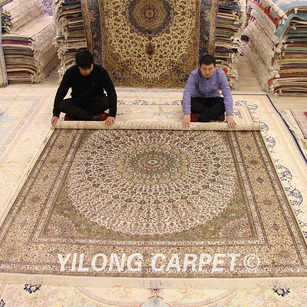 Yilong 8'x10' ручной работы Шелковый персидский ковер Восточный домашний декор ковер(LH175A8x10