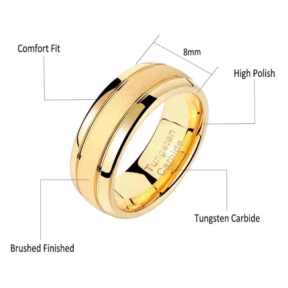 Men's Wedding Rings 8mm Tungsten Carbide Frosted Band Charm Jewelry Size 7-13 wedding rings finger rings fashion rings fashion ring gold rings