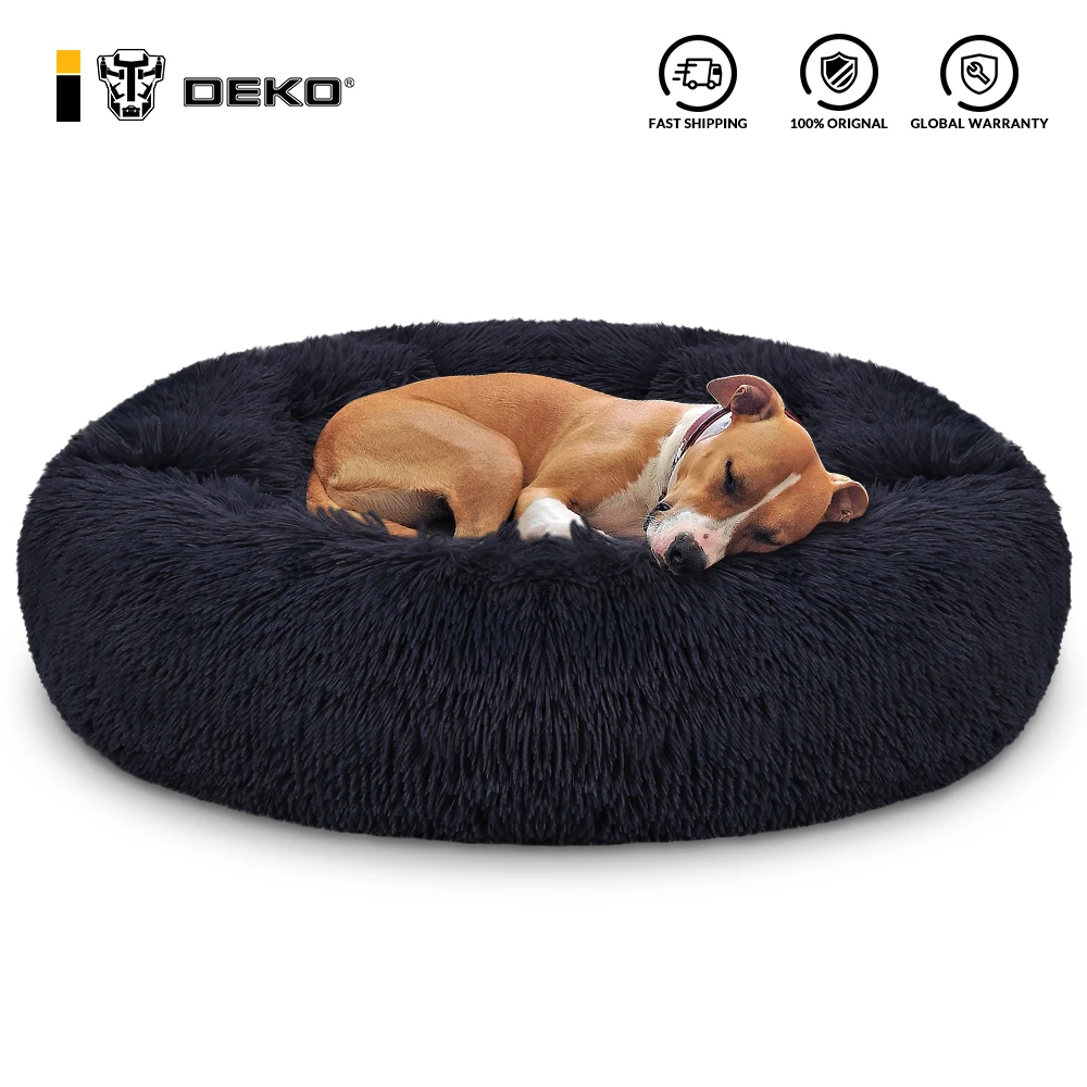 DEKO-camas supersuaves para perros, cojín redondo mullidas de gato, esterilla cálida y cómoda para dormir, sofá lavable, suministros para cachorros