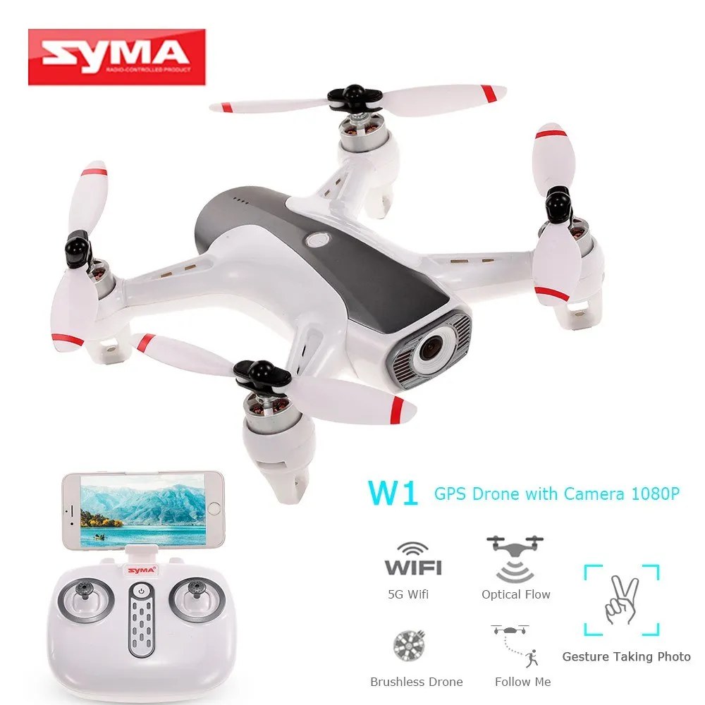 Syma W1 Дрон с GPS с камерой 1080P 5G Wi-Fi FPV бесколлекторный Дрон оптический поток Следуйте за мной жесты фотографирования RC Квадрокоптер