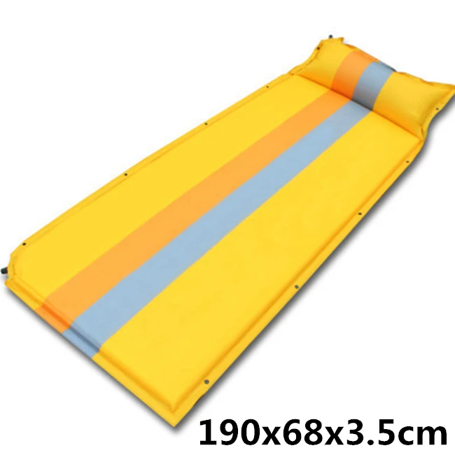 Может сплайсинга Кемпинг заполнение пены надувные матрасы Автоматический надувной коврик влагонепроницаемый коврик для пикника на открытом воздухе спальный мешок - Цвет: 190X68X3.5cm