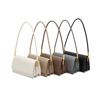 

2020 New Style Bag Korean-style Baguette Underarm Bag Leather Bag Lady Ins Retro Minimalist Square Sling Bag File Holder