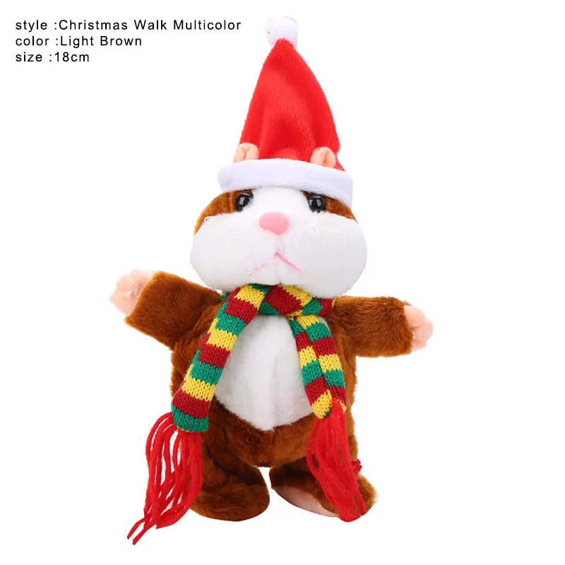 High Quality Talking Pet Scarf Hamster Toy Electronic Plush Noding Sound Recording Doll Kids Christmas Gifts - Цвет: K