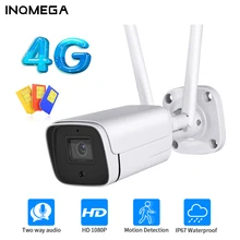 INQMEGA – caméra de Surveillance Bullet extérieure IP WIFI 1080P, Version 4G, avec carte SIM, système de sécurité bidirectionnel 
