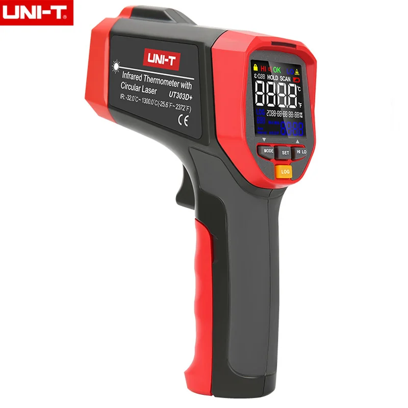 UNI-T UT301D+/UT302D+/UT303D+ Инфракрасные термометры Регулируемая излучательная способность 0,1~ 1,0 точность измерения температуры ± ℃