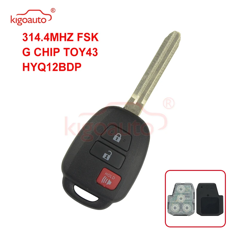 Kigoauto HYQ12BDP дистанционный ключ 3 кнопки 314 4 МГц для Toyota Scion XB 2013 2014 2015 + G чип |