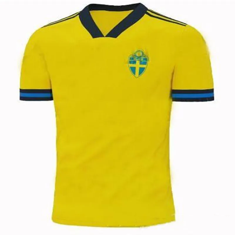 

2019 2020 Sweden Soccer Jerseys JOHANSSON JOHNSSON GUIDETTI FORSBERG BERG LARSSON Swedish Home Yellow Adult Football Shirt