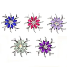 20 шт Новые оснастки ювелирные изделия Стразы Цветок 18 мм кнопки подходят 18 мм Оснастки Браслет Ожерелье женские ювелирные изделия