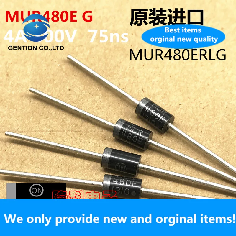 10 шт. 100% Новый оригинальный MUR480EG импортный 4A 800V 75ns диод MUR480E MUR480ERLG источник