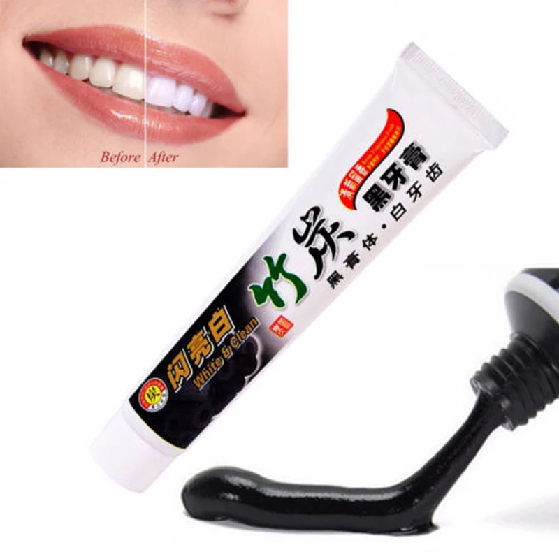 

Bamboo charcoal black toothpaste whitening teeth black remove stains insecticide new tooth toothpaste