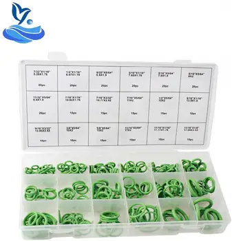 

270pcs/lot High Temperature Rubber O-ring Green Gasket Assortment Kit Seals Automotive Air Conditioning Refrigerant