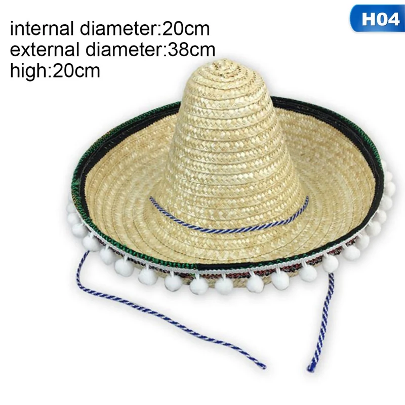 HT3165H04 Children's Adult Large Mexican Hat Role Playing Mexican Sun Cap New Arrival Halloween MakeUp Hat - Цвет: HT3165H04