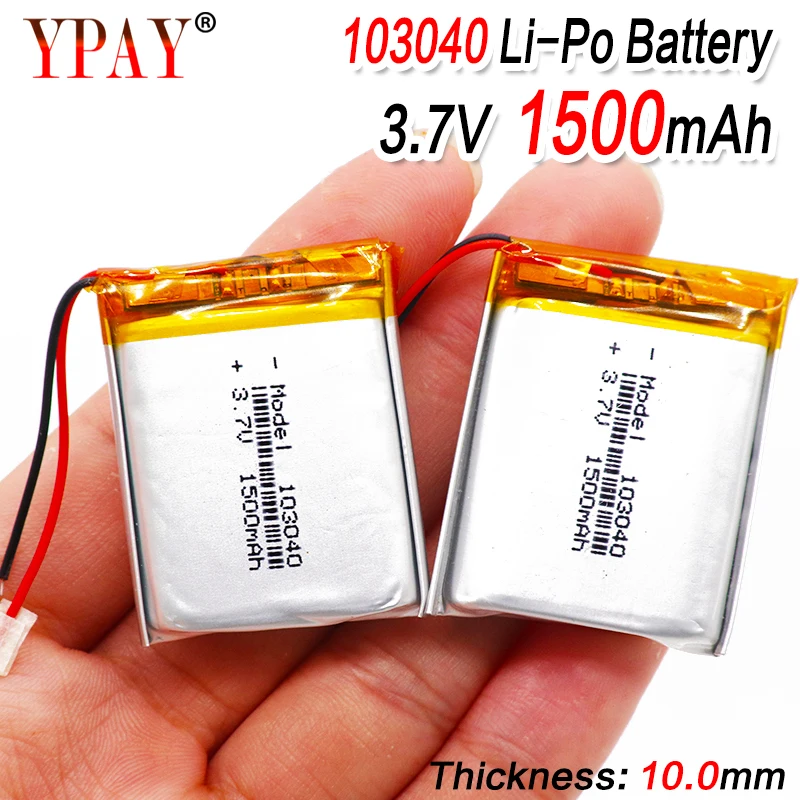 3 7 V 1500mAh литий-полимерная LiPo аккумуляторная батарея 103040 для MP3 MP4 gps psp мобильный