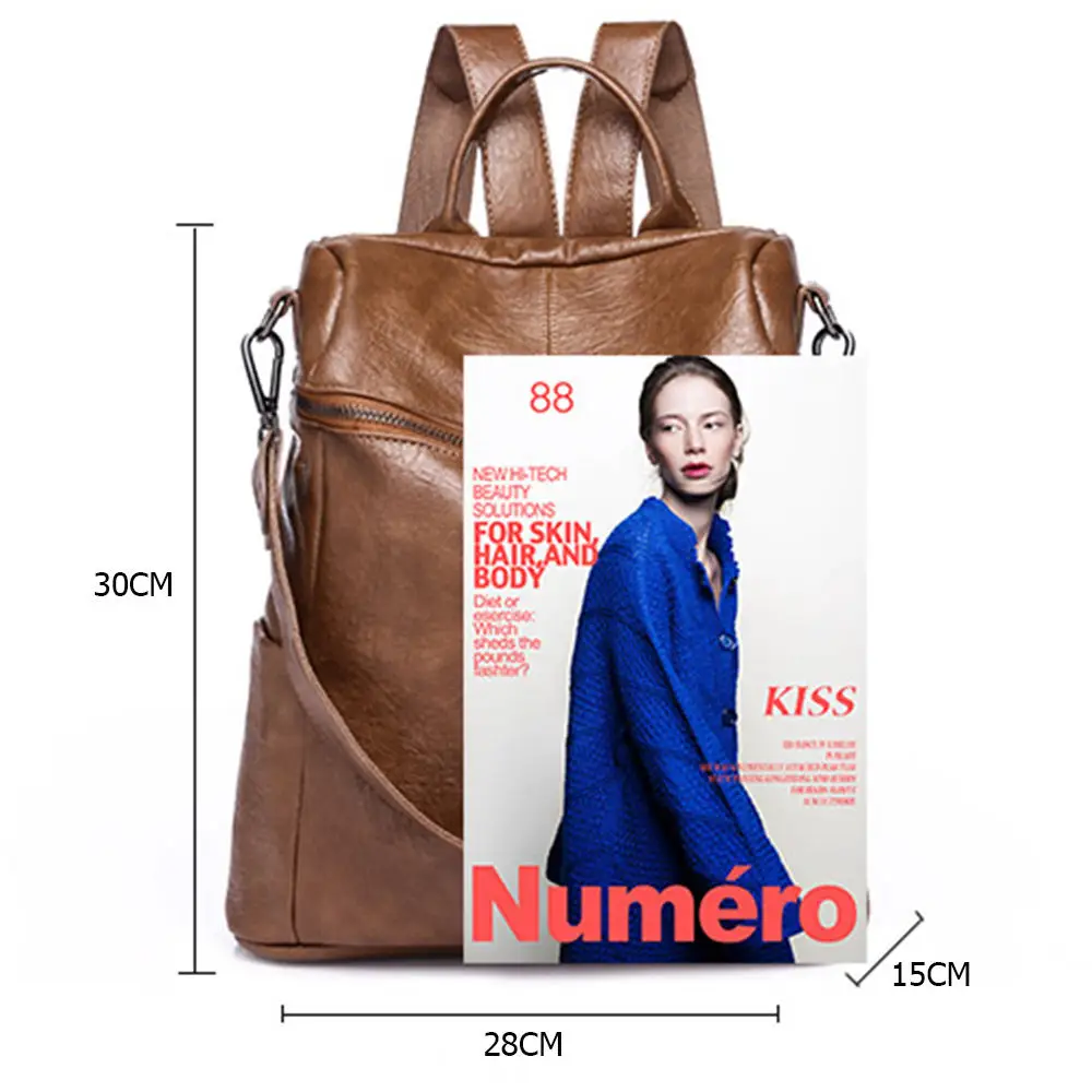 Женский рюкзак, повседневный рюкзак из искусственной кожи, модные рюкзаки для путешествий, большая вместительность, женские винтажные сумки на плечо, Mochila Feminine
