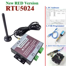 Versione rossa RTU5024 relè gsm chiamata sms telecomando interruttore apri cancello gsm programmatore pc USB e software inclusi