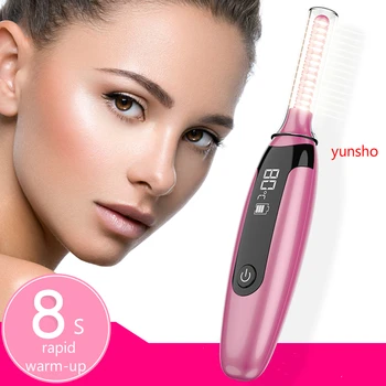

Screen display eyelash curler Mini Heating False Eye Lash Makeup Tool Eye Lashes hot Portable Electric Heated Eyelash Pen Style
